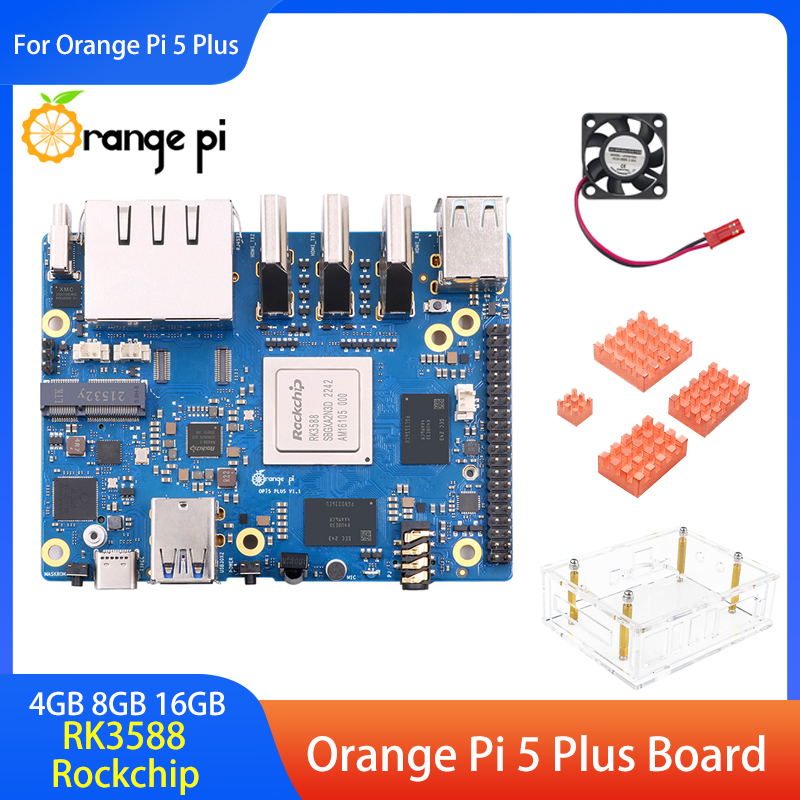 Orange Pi 5 Plus 16Gb - Orange Pi 5 Plus-bord, met 4